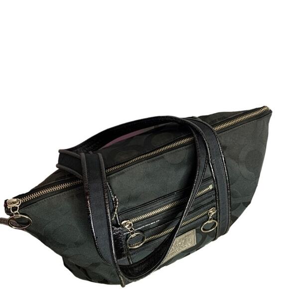 COACH Poppy Black Special Edition Signature Canvas Tote - Picture 3 of 9